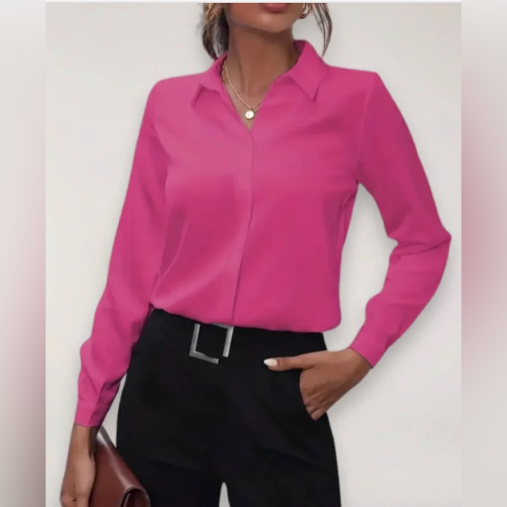 Express Stretch Fuchsia Women's Blouse Size 12